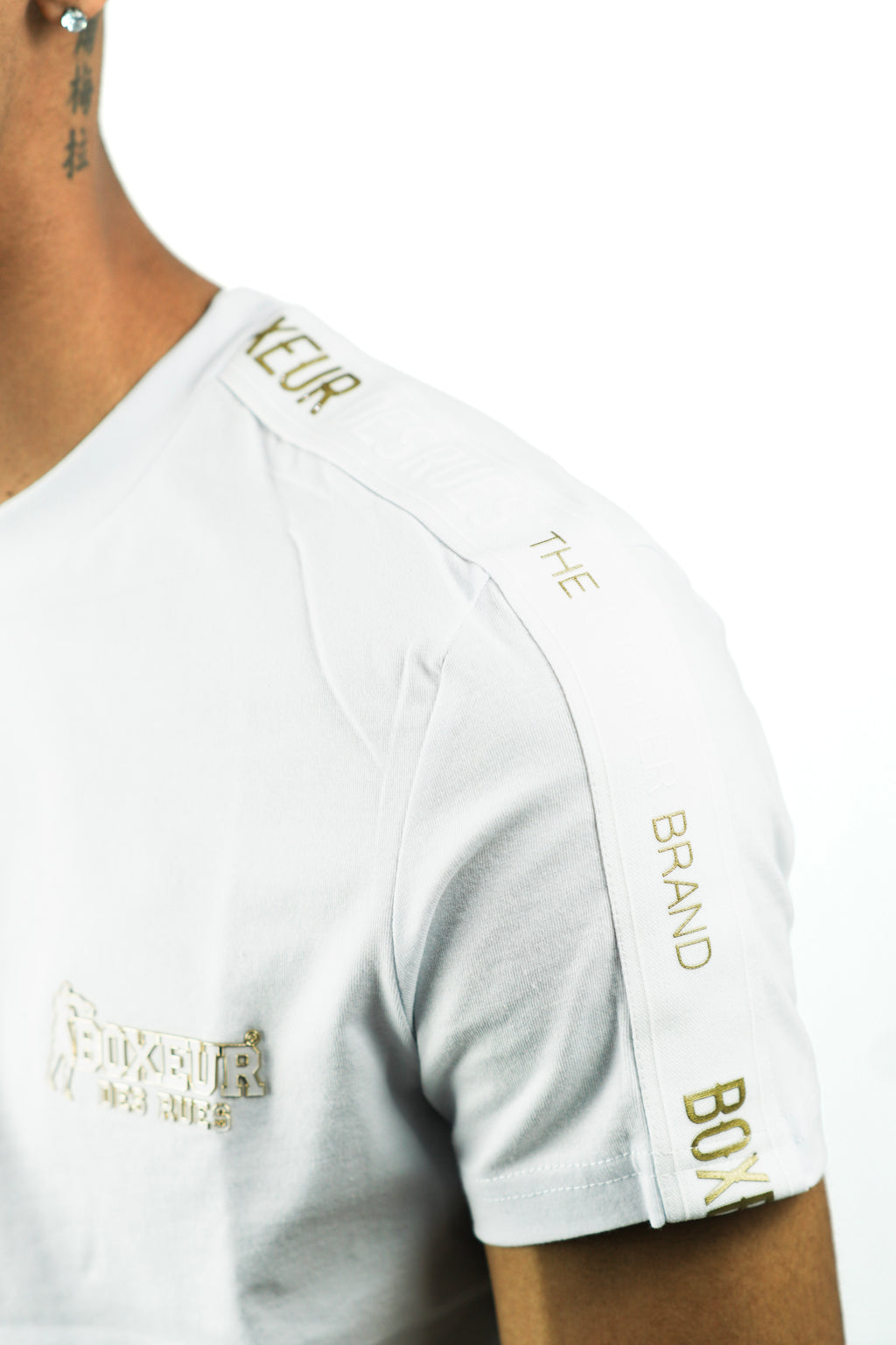 BOXEUR Gold Shoulder Logo T-Shirt
