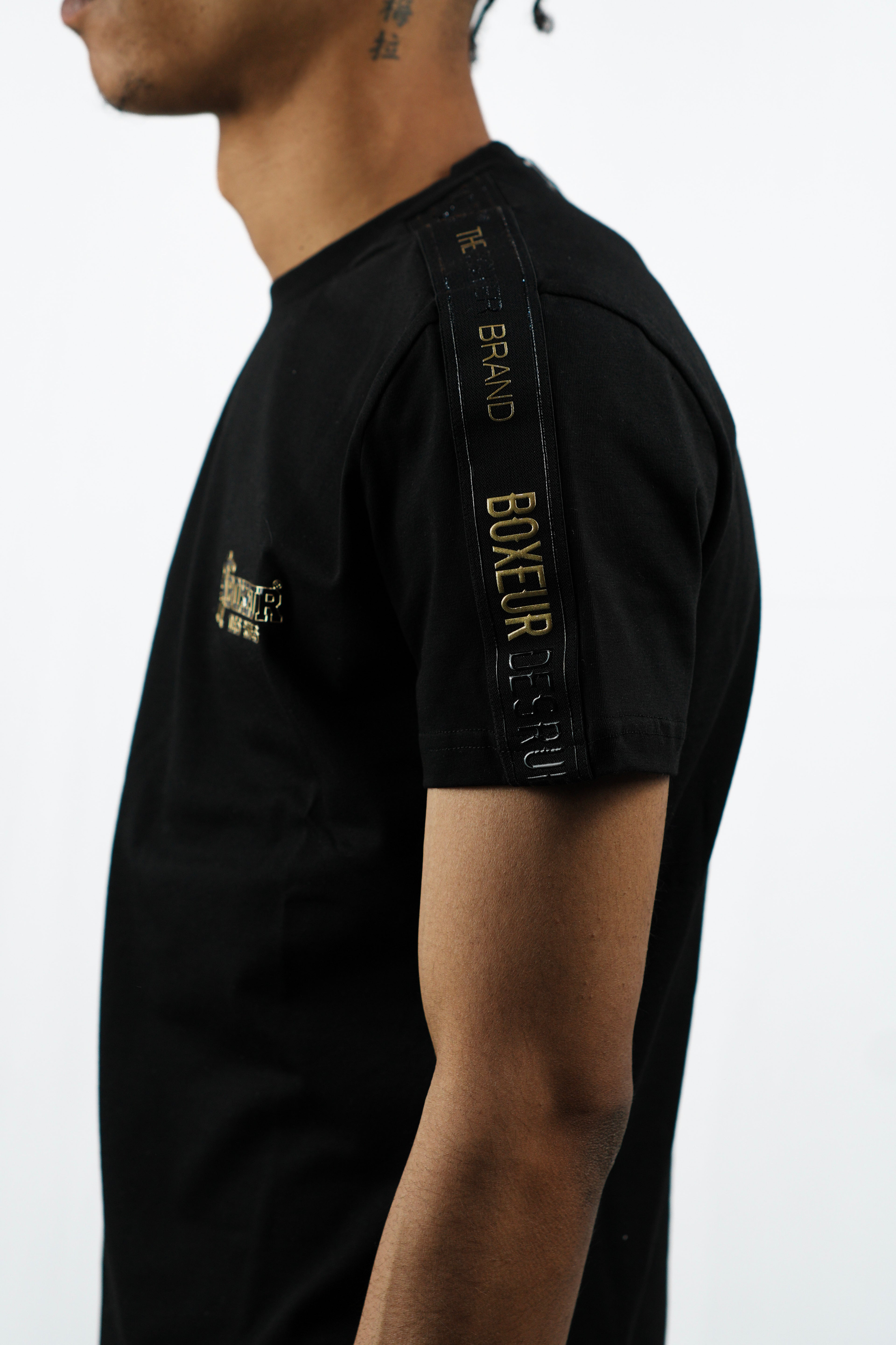 BOXEUR Gold Shoulder Logo T-Shirt